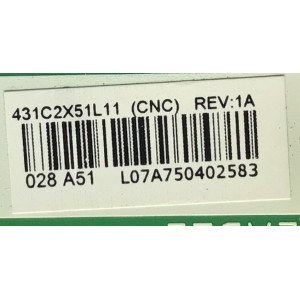 MAIN PARA TV TOSHIBA / NUMERO DE PARTE 431C2X51L11 / STS32T VTV-L32708 REV:1 / 461C2X51L11 / L07A750300803 / L07A50402583 / PANEL M185XW01 V.6 / MODELO 19SL400U